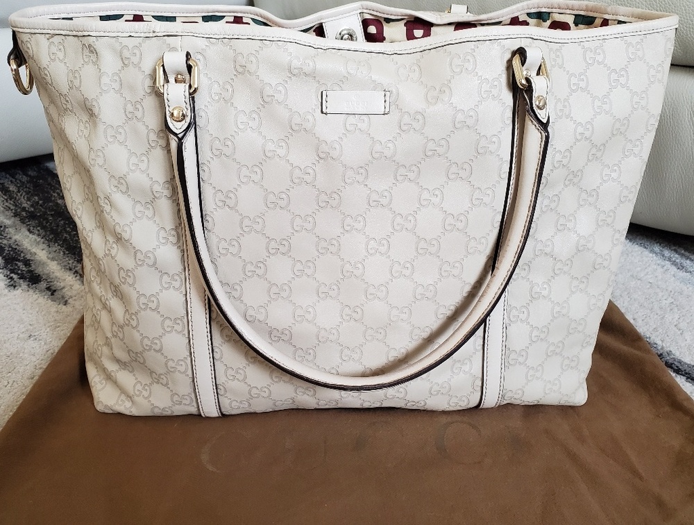 AUTH Gucci Microguccissima GG leather tote